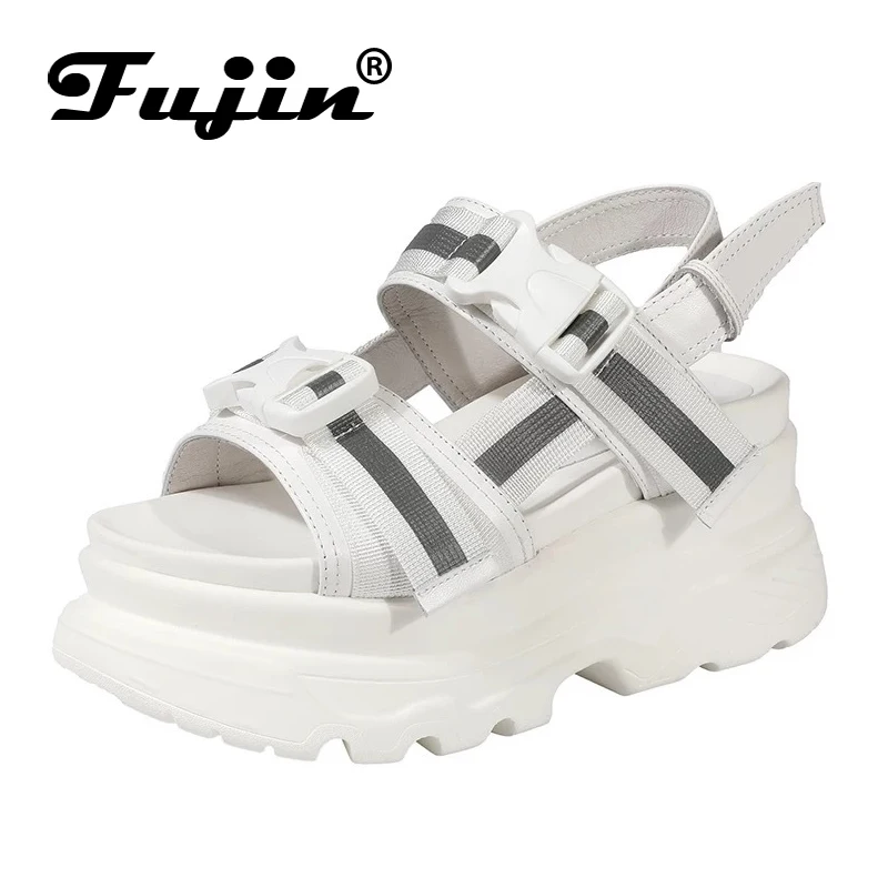 Fujin/женские сандалии на толстой подошве сезон лето Прямая поставка Корейская