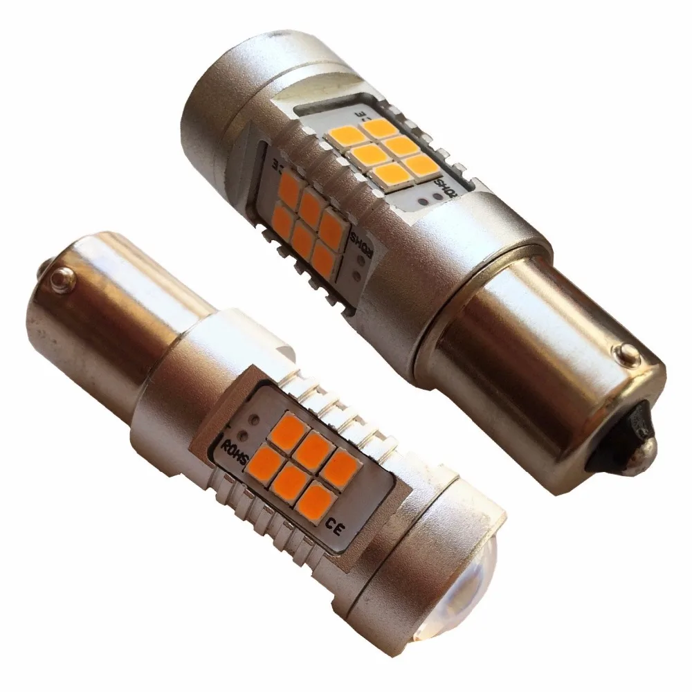 Янтарный Желтый 1156 BA15S 7506 Высокая мощность 27 SMD 21 Вт Чрезвычайно яркий
