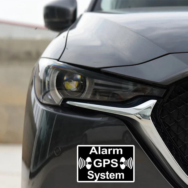 YJZT 11.8*6.5CM Alarm GPS System Black And White PVC Car Sticker Bold Decals C1-3043
