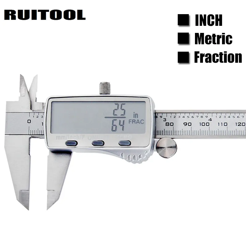 Цифровой штангенциркуль метрический/дюймовый/фракционный 0 150 мм электронный