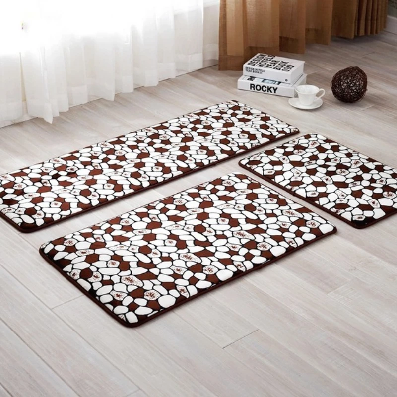 thicken bathroom baths mats carpets set stones printed toilet floor rug doormat for shower room bathtube side anti skid 3 sizes free global shipping