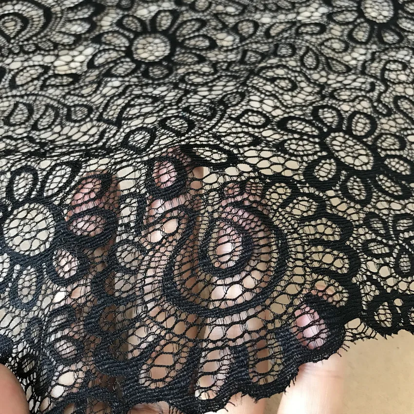 10 м/лот 21 см ширина черное эластичное кружево отделка шитье аксессуар