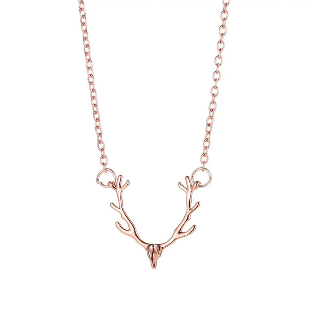 Christ Christmas Little Antler Deer Head Elk Necklace Classic Color Chokers Necklaces For Women Girls Wish Fashion Jewelry | Украшения и
