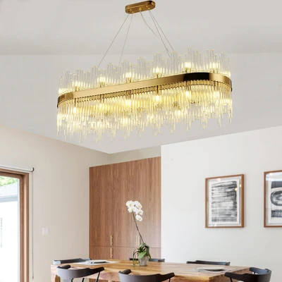

Modern Dining Room Chandelier Lighting Creative Design Home Decoration Crystal Light Luxury Gold LED Cristal Lustre