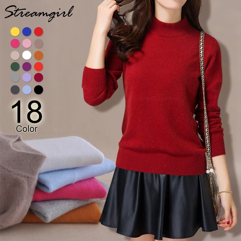 

Cashmere Sweater Female Jumper Women Winter 2018 Sweaters For Women Pulover Knitted Warm Cashmere Sweater Women Ladies Pullover