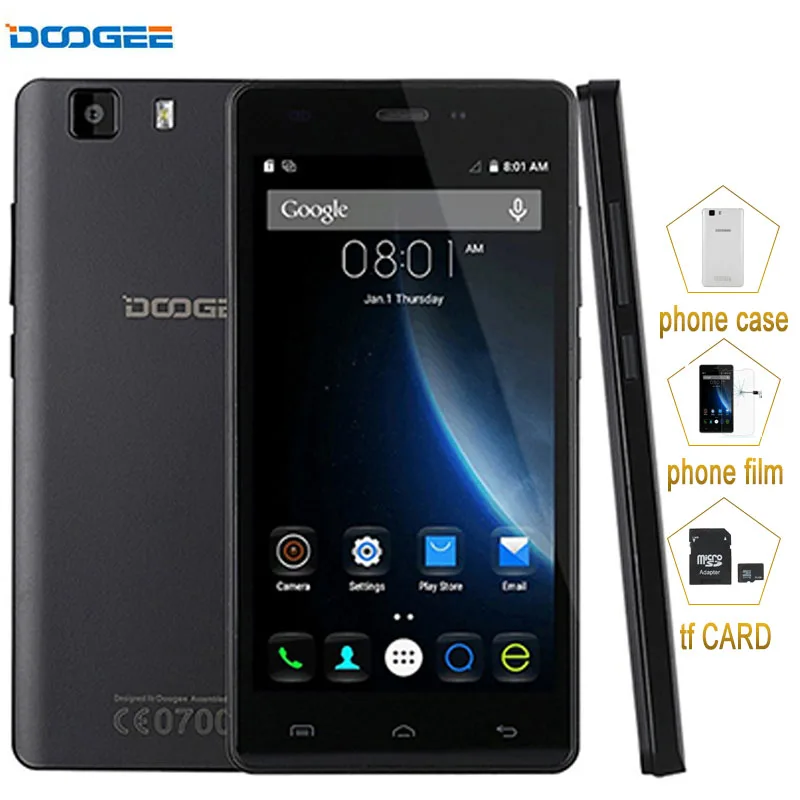 Original DOOGEE X5 PRO X3 5.0 'ɺndroid 5.1 Смартфон MT6580 Quad Core 1.3 ГГц RAM 1 ГБ + ROM 8 GPS GSM и WCDMA 2400 мАч |