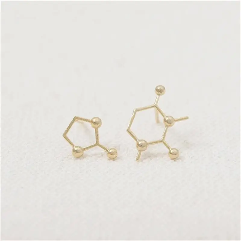 Модные молекулярной серьги-гвоздики геометрической формы цинка alloymolecular