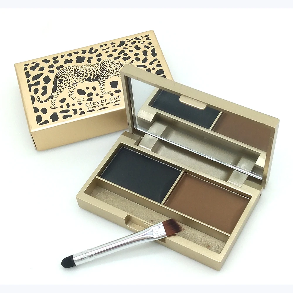 Брендовый профессиональный макияж для бровей 2 цвета водостойкая пудра тени век