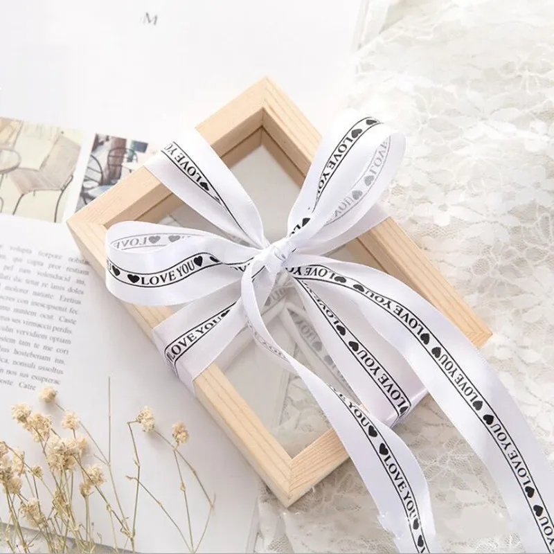 2.5cm forever love and you style ribbon with flowers bouquet packaging DIY handmade materials bow for the flower | Дом и сад