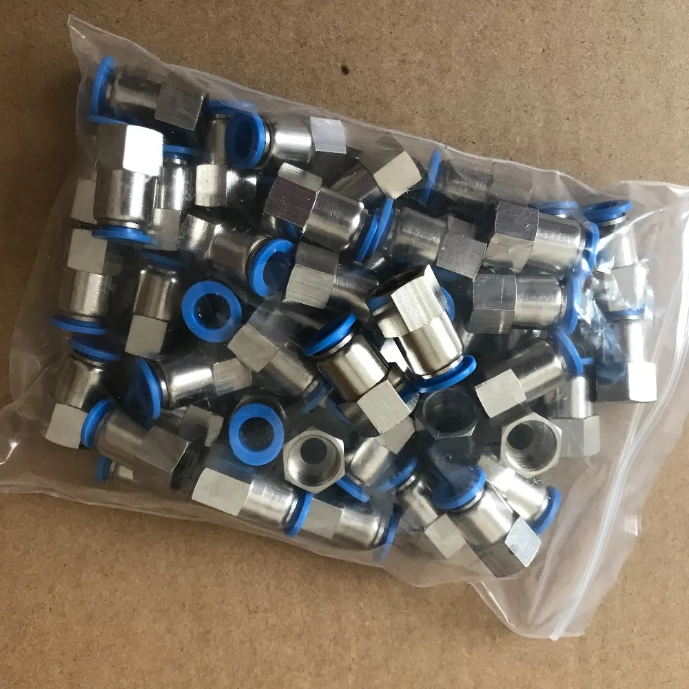 Пневматические нажимные фитинги Никелированные Прямые для шланга 10 мм шланг * BSPT