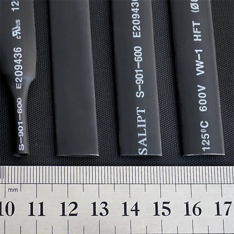 Black 8MM 2:1 Полиолефиновый Термоусадочные трубки придание огнестойких свойств