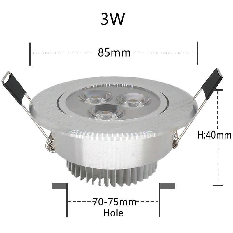 Затемняемый 3 Вт матовый серебристый светодиод 12 В встраиваемые светильники