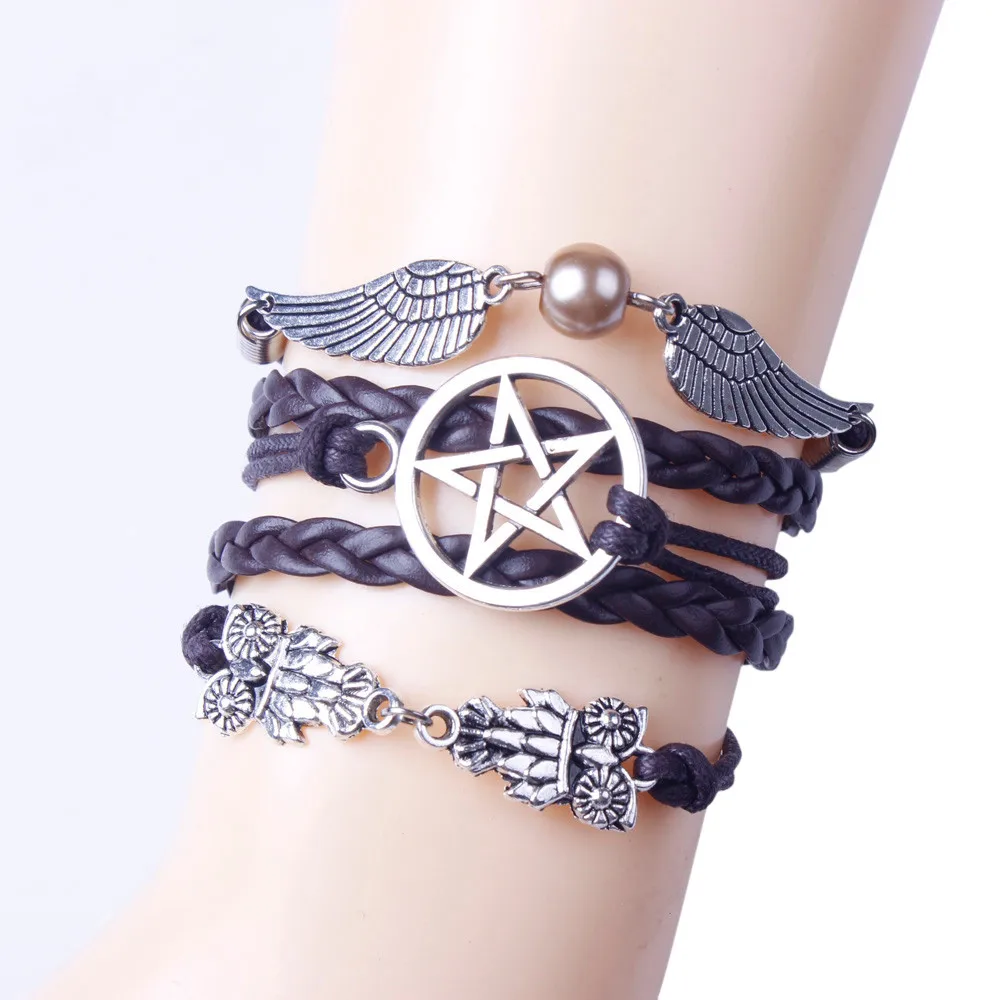 Женский браслет Gofuly винтажный высокого качества с крыльями|wings bracelet|bangle charmcharm
