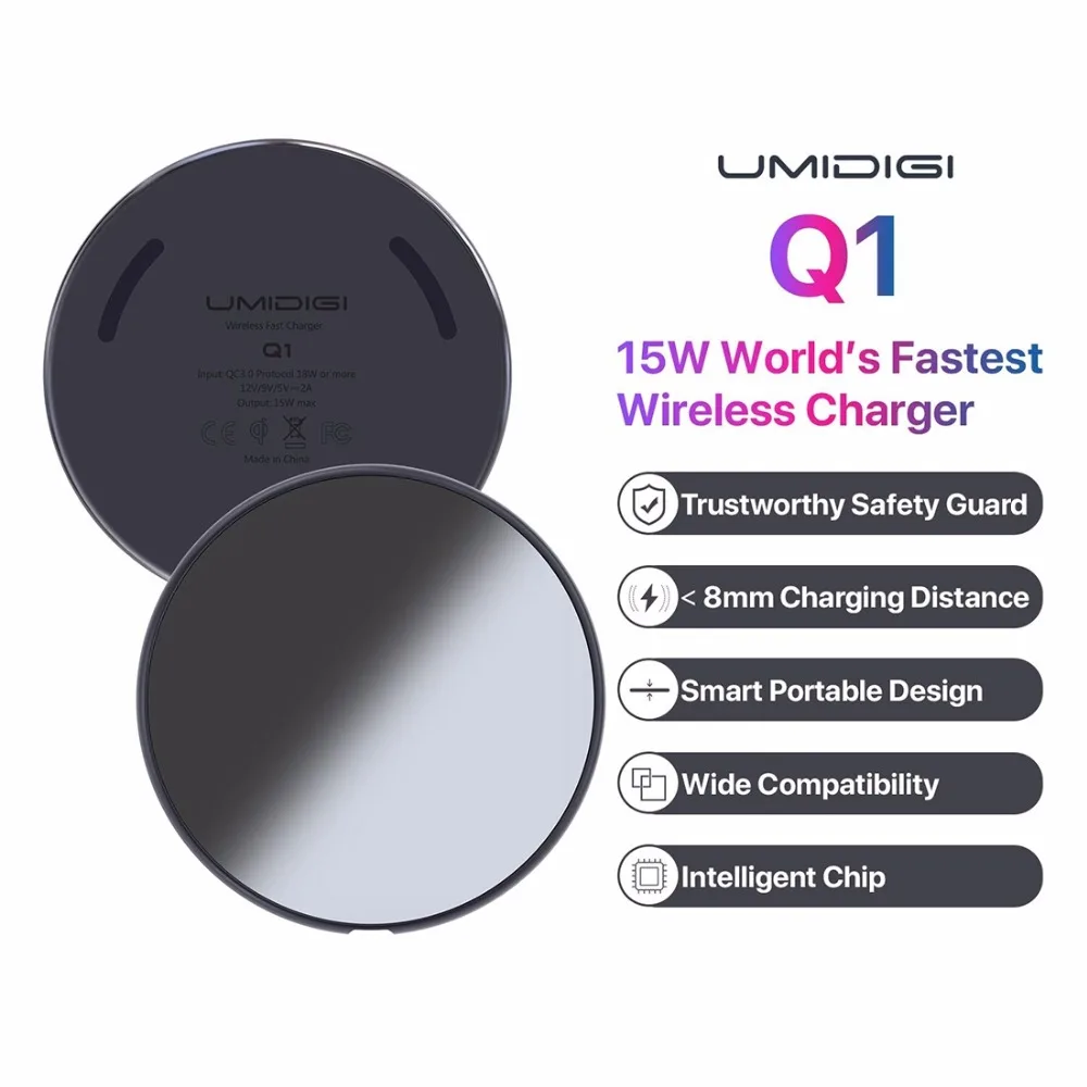 Чехол для зарядного устройства UMIDIGI Q1 10 Вт быстрая зарядка беспроводное зарядное