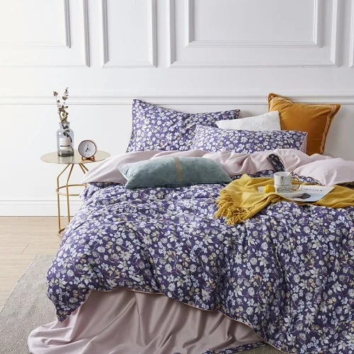 bedding set 7 Винтажный цветочный набор пододеяльников для пуховых одеял с птицами, много цветов, шелковистый Комплект постельного белья из египетского хлопка, простыня, подушка, shams queen King size - Цвет: bedding set 7