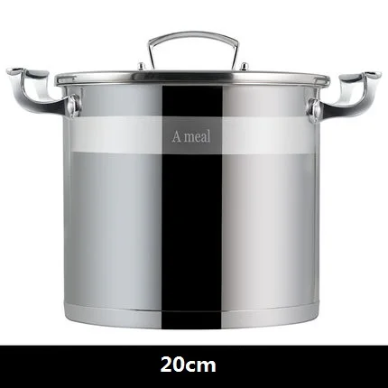 Ameal, 304, нержавеющая сталь, суповая кастрюля, бытовая, высокая, суповая кастрюля, газовая, индукционная плита, универсальная, для приготовления пищи, суповая кастрюля, суповая кастрюля - Цвет: 20cm