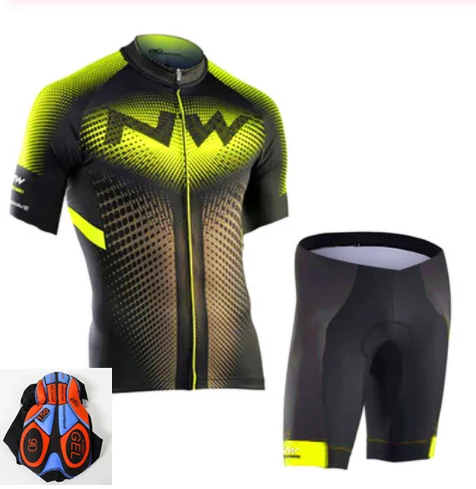 NW Manner und Frauen Radfahren Jersey Kleidung Set Fruhling und Sommer Manner und Frauen Kurzarm Atmungsaktiv - Цвет: 9