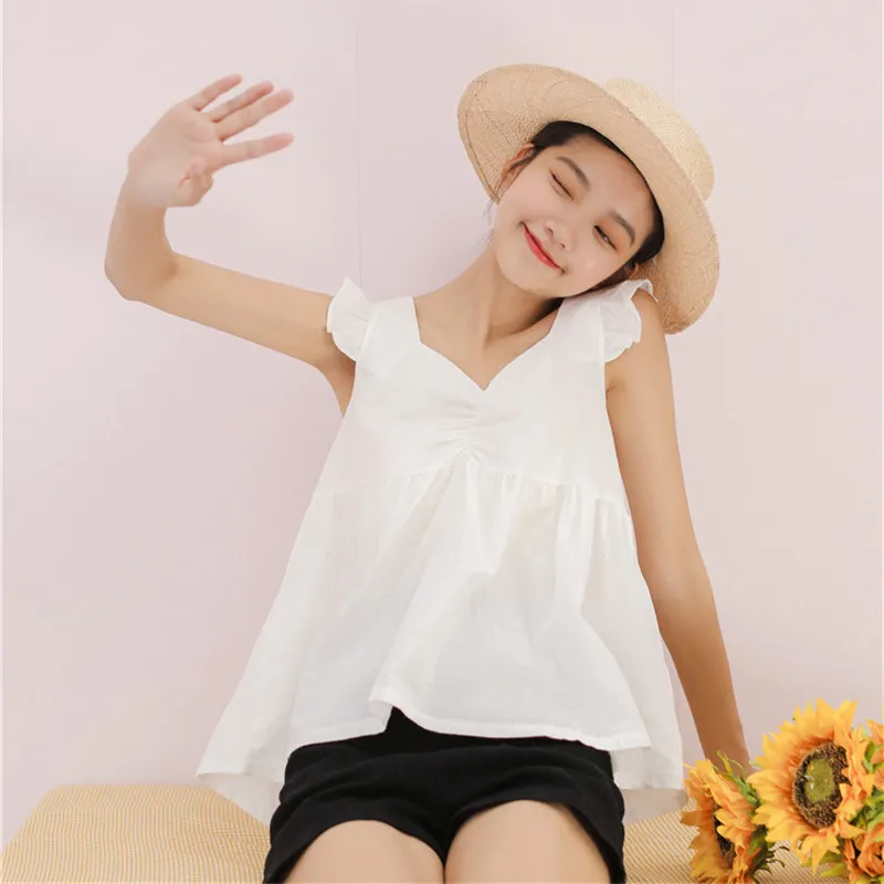 Женская пляжная майка с оборками плиссированные топы открытыми плечами CT8002 лето