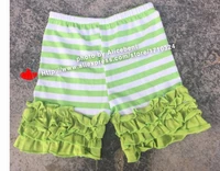 50pcs wholesale popular solid candy color toddler icing stripe baby leggings girls icing shorts kids ruffle shorts