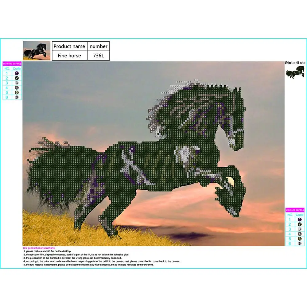 5D DIY Алмазная вышивка гарцующая лошадь картины алмазная живопись крестиком
