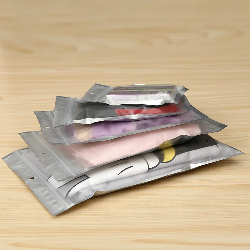 100 шт. прозрачный Алюминиевая фольга мешок застежки молнии матовый пластиковый