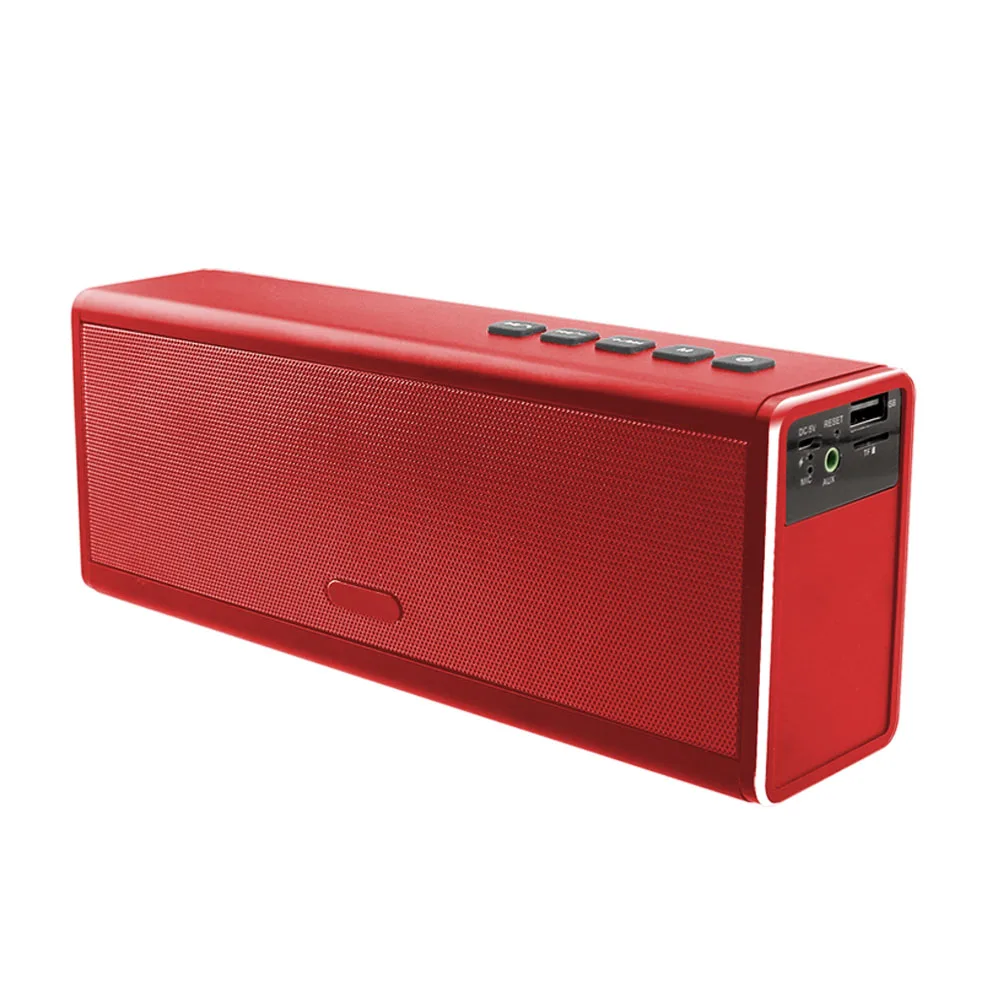 Красный HENZIN 20 W Беспроводная Bluetooth Колонка супер колонка для басов HIFI стерео с флеш-картой памяти TF AUX громкой связи 4000 mAh банк питания для iPhone - Цвет: Красный