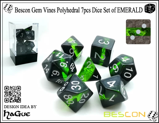 Bescon минеральные камни драгоценные лозы многогранные D& D игральные кости Набор из 7, ролевые игры игральные кости 7 шт. набор янтаря