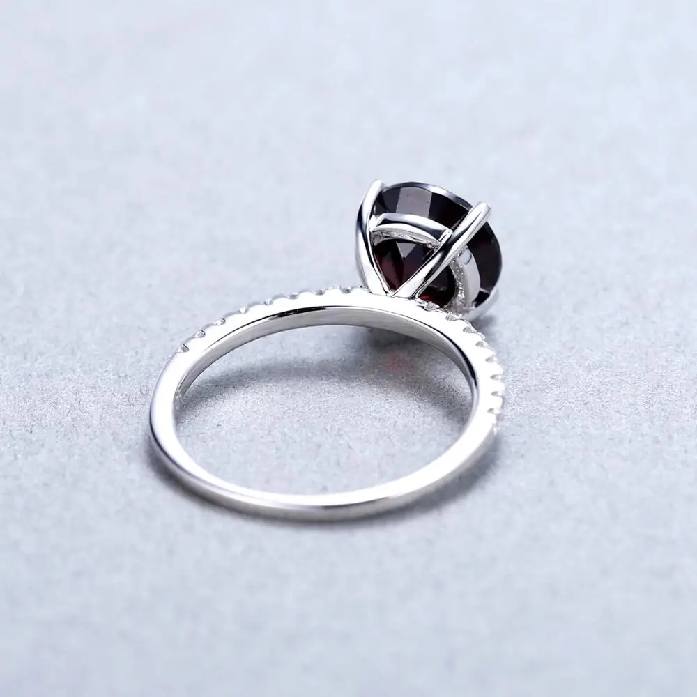 Gem's Ballet 3.15Ct Natural Red Garnet Wedding Band Ring 925 Sterling Silver Solitaire Engagement Rings For Women Fine Jewelry |