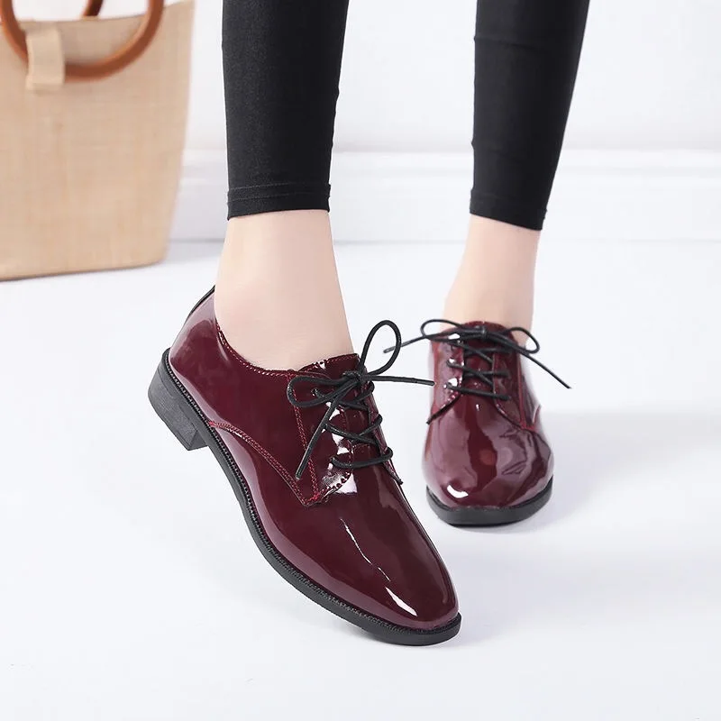 Женские туфли оксфорды Vangull винтажные броги на плоской подошве низком каблуке из