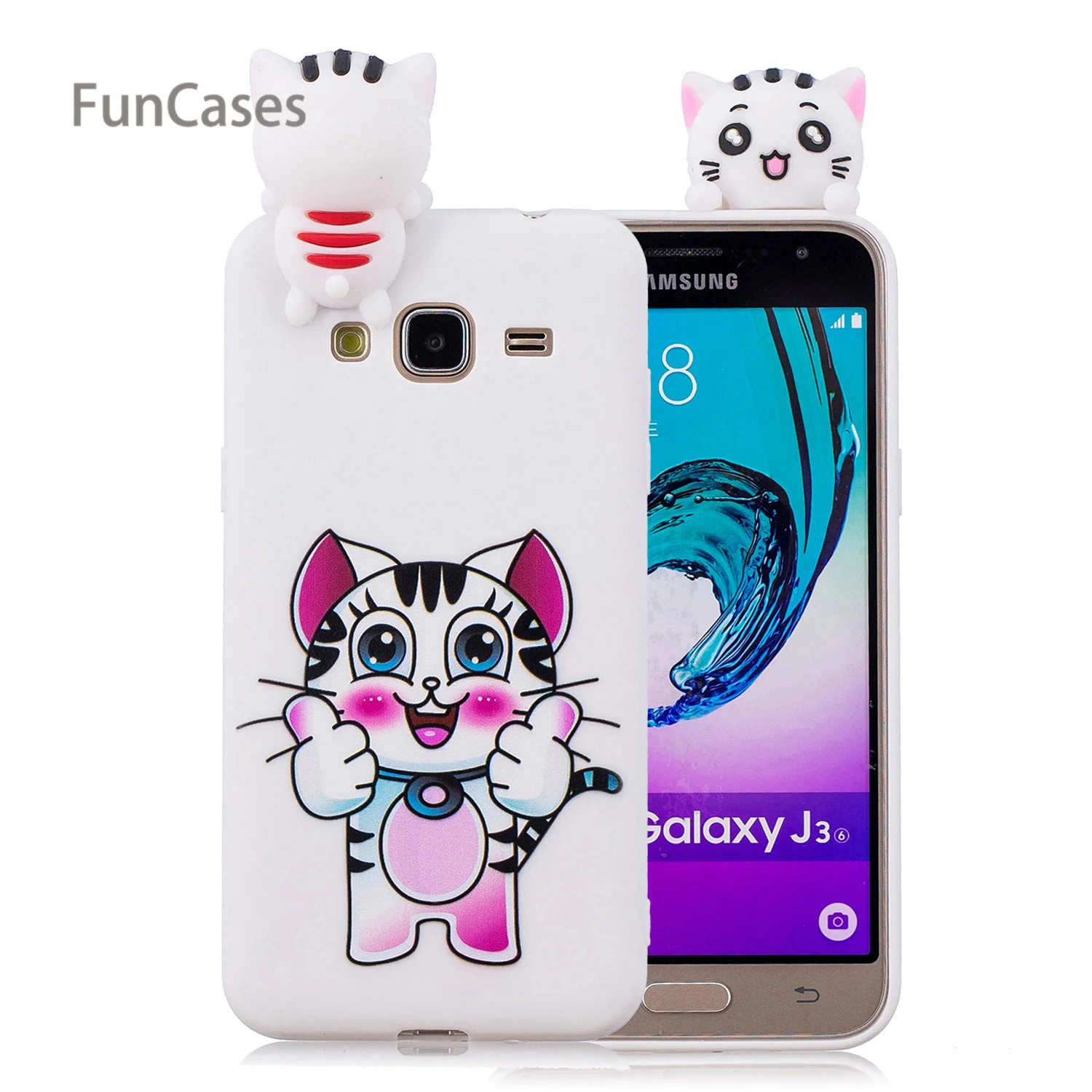 3D Единорог чехол для телефона СПС Hoesjes samsung J3 задняя панель из мягкого силикона с