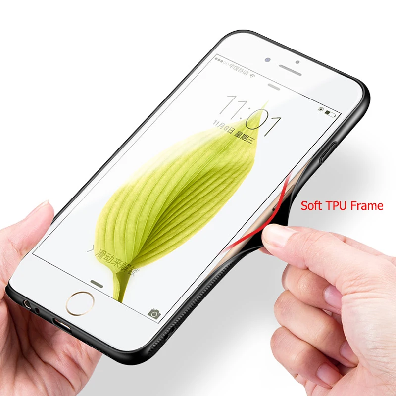 Fashion For iPhone 6 6s Plus Case Original MSVII Luxury Thin TPU &amp Tempered Glass Full Protection Cover 6sPlus |