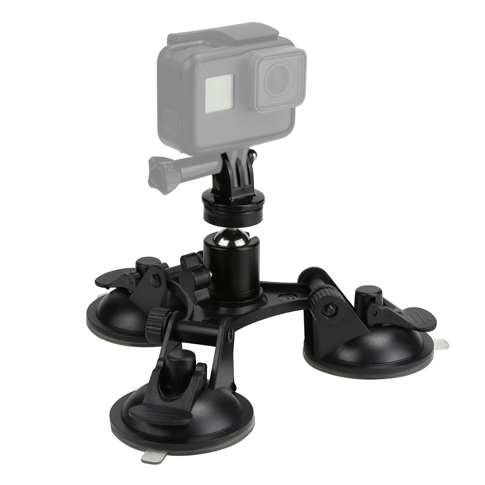 Действий Камера Спортивная водоотталкивающая Камера GoPro Тройная присоска присоски для GroPro Hero 5/4/3+/3 шаровая Головка для штатива-адаптер для крепления