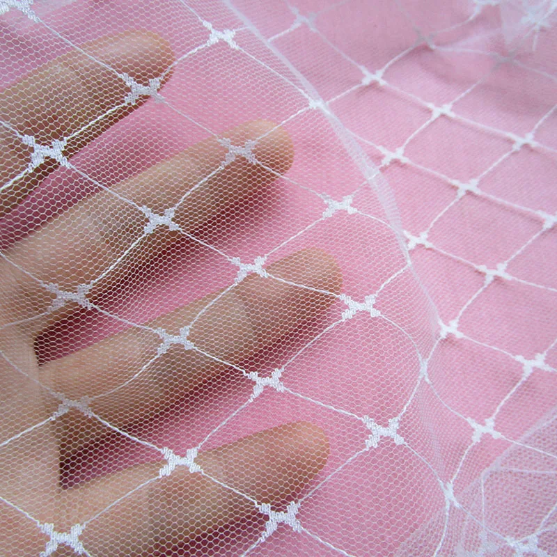 Новое поступление прозрачная ткань для белого платья сетчатая пряжа окрашенная