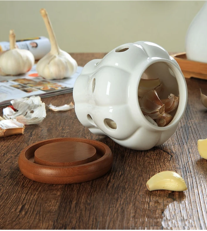 Творческий бамбуковый чехол керамические банки для хранения красивая форма