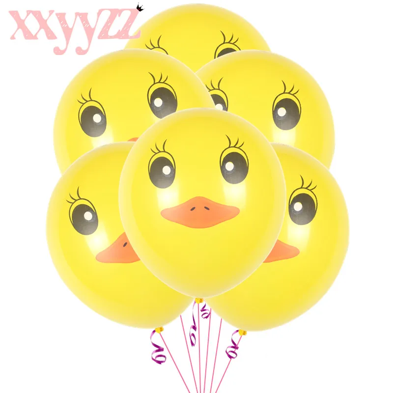 XXYYZZ 10 шт./лот 12 дюймов 2 8 г утиный шар с принтом мультяшных животных Желтый