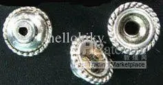 

900Pcs Tibetan Silver Color beaded rim bowl bead caps A656