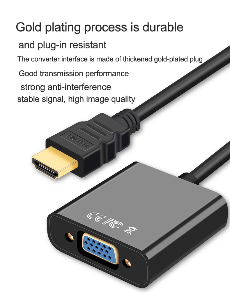 Адаптер hdmi-vga для ПК ноутбука планшета мужчин конвертер с разъемом адаптер 1080P цифровой аналоговый видео аудио