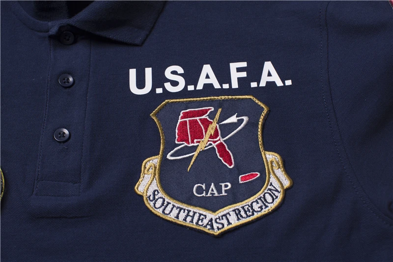 2019ss, Ретро стиль, USAFA, топ, пистолет, рубашка поло, Мужская одежда, брендовая, летняя, короткий рукав, военный, ВВС, один топ, пистолет, армейский USN MA1 USMC