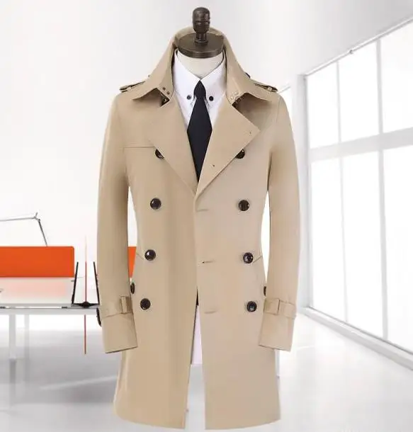 Мужской Тренч весеннее длинное пальто manteau homme в Корейском стиле большие размеры