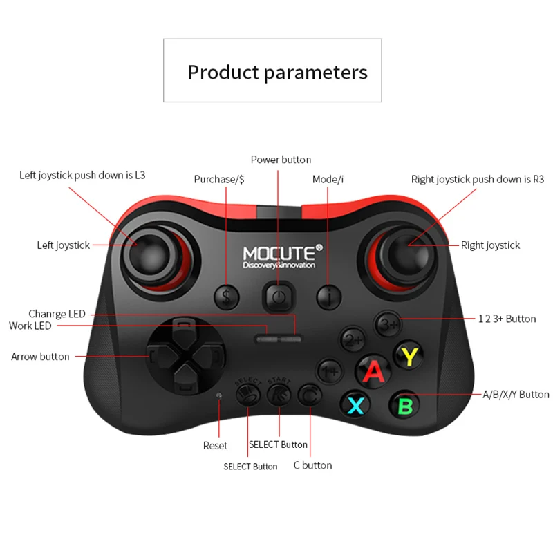 Mocute 054 056 игровой коврик Android VR ручка пульт дистанционного управления PUGB L1 R1