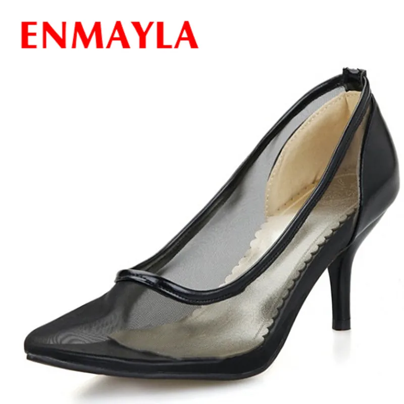 

Женские туфли на высоком каблуке ENMAYLA, летние туфли-лодочки, Модные дышащие туфли-лодочки, женская сексуальная обувь для вечеринки, розовые, ...
