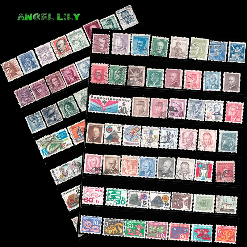 70 шт./лот Чехословакия бывшие в использовании почтовые марки с почтовой отметкой