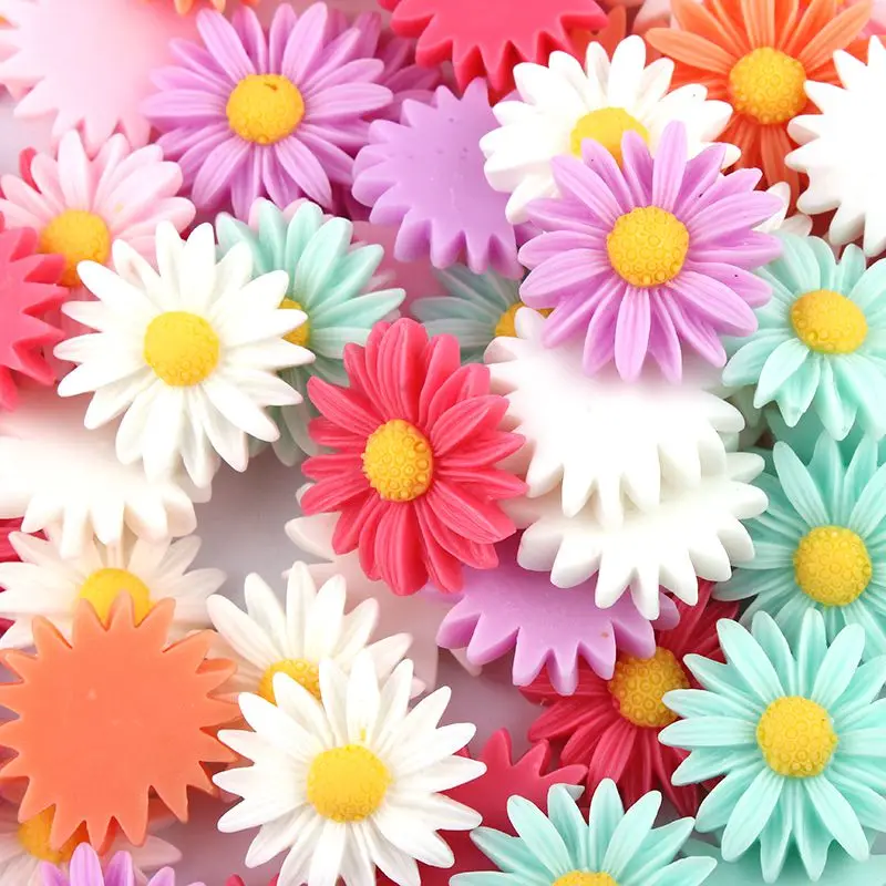 

Mixed Color Style 17mm 50pcs/lot Flat Back ResinsCabochon Scrapbook, 3D Resin Sun Flower Fit Phone Embellishment