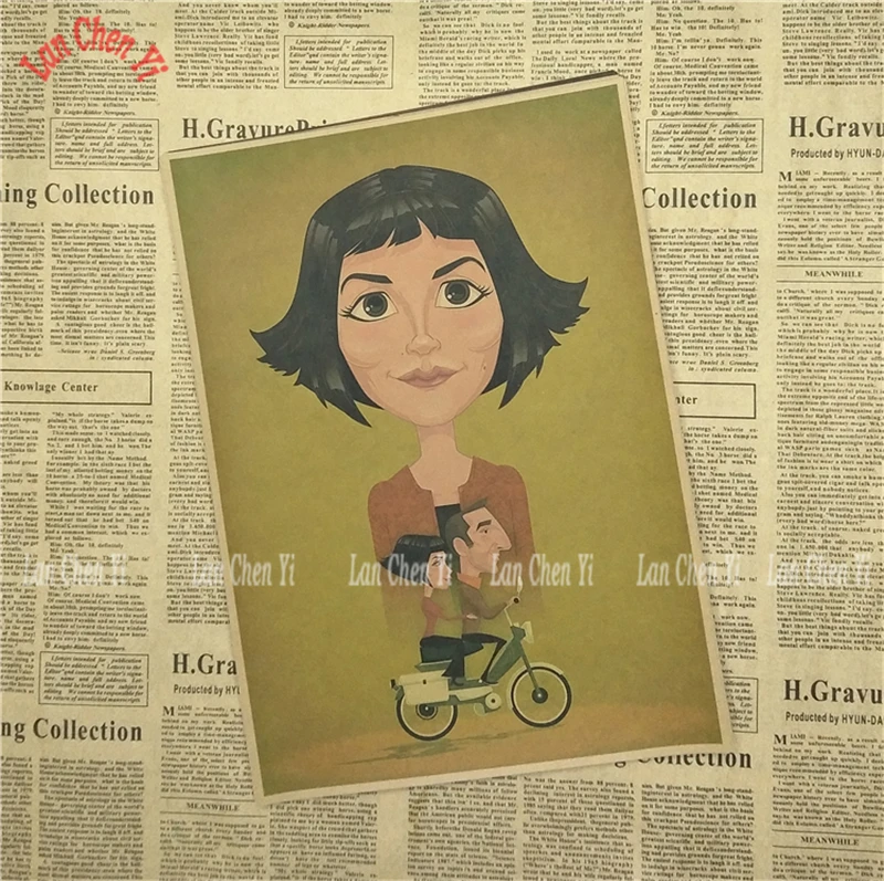Классическая любовь фильм Amelie матовая крафт-бумага Плакат Бар Кафе гостиная столовая стена домашний декор