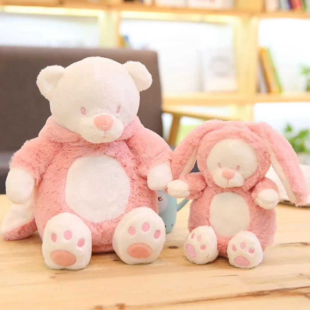 1 шт. 20/30 см милый обратились кролика игрушки в виде медведей плюшевые труба из