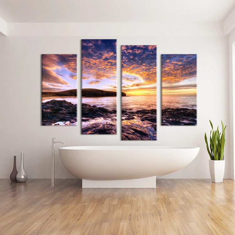 4 шт. красивый закат пейзаж стены картина-принт на холсте для домашнего декора