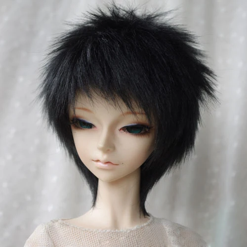 Парик из меха куклы BJD для 1/3 1/4 1/6 DD SD MSD YOSD чисто черные прямые парики меха|Куклы| |