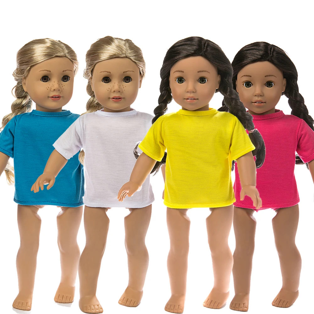 Американская девушка Кукла одежда 4 цвета кукла футболка Одежда Простой Топ