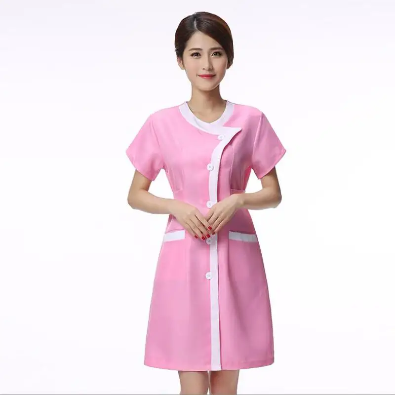 857 pink Новая рабочая одежда для медсестры униформа косметолога спецодежда медицинская платье косметолога красота униформа для салона - Цвет: 857 pink