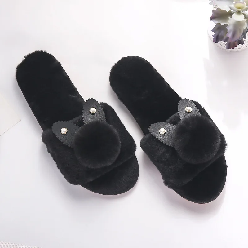 Fandy finks/тапочки с искусственным кроличьим мехом Женская осенне зимняя теплая